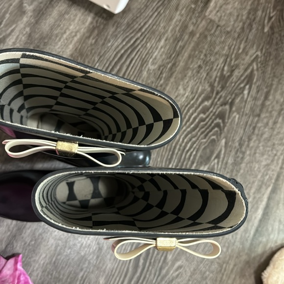 Kate Spade New York Raylan Rain Rubber Bow tall boots size 6 - Picture 3 of 6